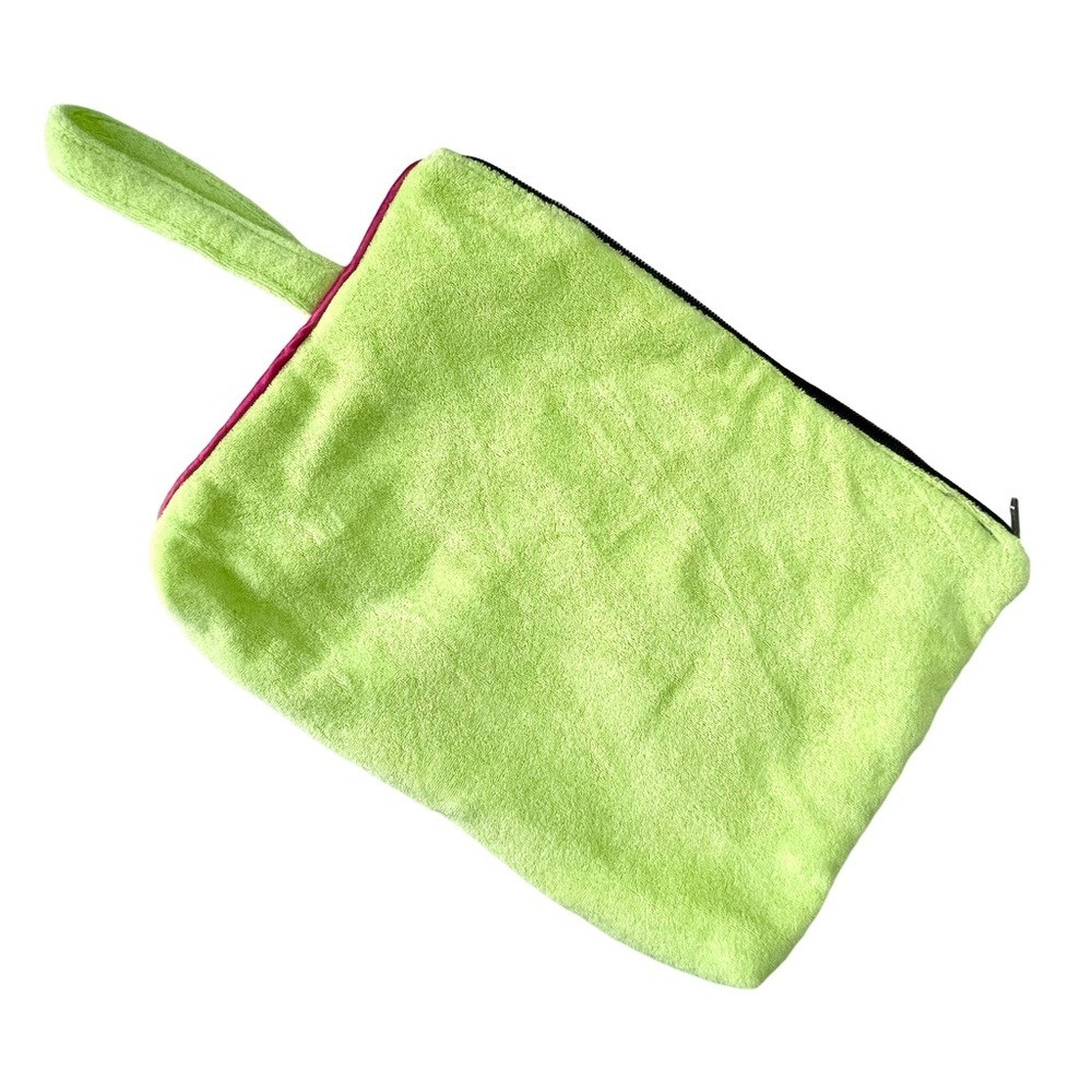 Lily Juliet Green Bikini Bag with Embroidered Detail Zip Closure - Picture 2 of 10